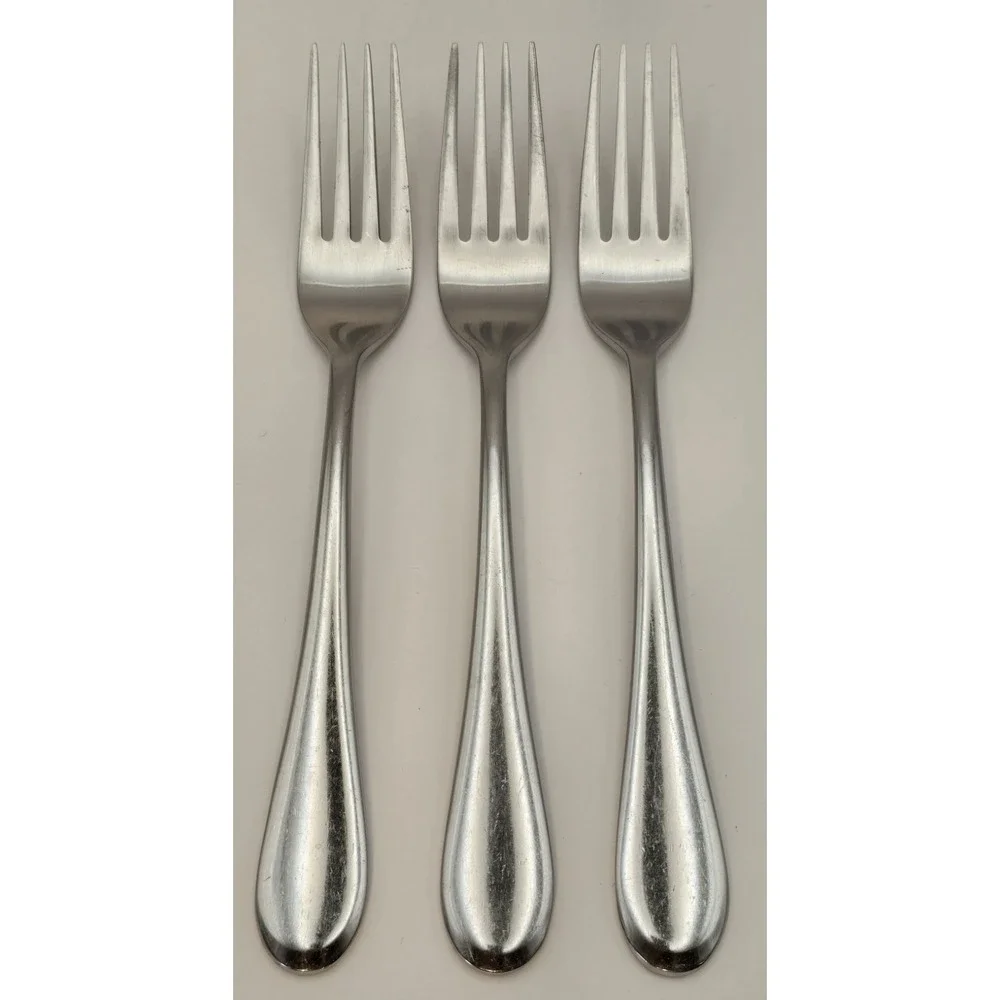 Oneida ICARUS Glossy Set of 3 Dinner Forks Stainless Flatware‎ Glossy Silverware
